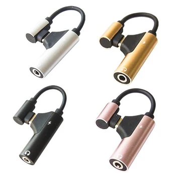 USB-C Tip-C do 3,5 mm Priključek AUX Slušalke Avdio Polnilnik Pretvornik Kabel Podporo v Igri Za Xiaomi Mi6 Mix2 Huawei
