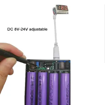 USB DC 8V-24V Izhod 4x 18650 Baterije DIY Moči Banke za mobilni telefon Usmerjevalnik LED
