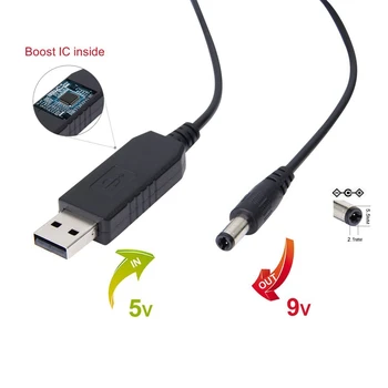 USB DC Pretvori Kabel 5V, da 9V Napetosti Step-Up Kabel 5.5x2.1 mm DC Moški, 1M Nova