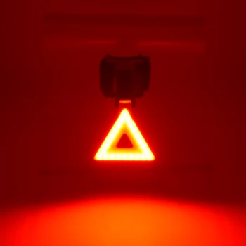 USB Polnilne Kolo Zadaj Rep Svetlobe LED Kolesa Opozorilo Varnost Pametne Lučka Edinstveno Rdeča Rumena Luč Jahanje Noč Trikotnik