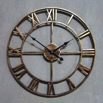 Ustvarjalne Ure Severni Evropi Kratko Ustvarjalno Stenske ure Rimskimi številkami retro Železa Ure Starinsko Klok Vroče prodajo Doma Decoratio