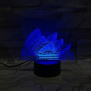 Ustvarjalni Izdelki Sydney Opera House 3d Lučka Akril Stereo Varčevanja z Energijo Okolice namizne Svetilke, Spominsko Darilo Bluetooth Zvočnik