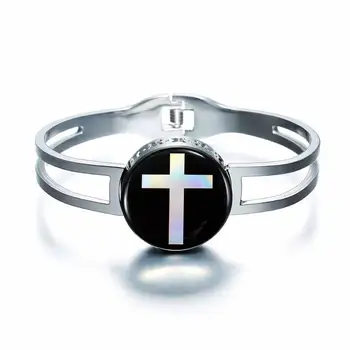 Veleprodajne cene moda lobanje krščanski križ design 316L jekla zapestnico stranka, nakit za moške in ženske padec ladijskega prometa