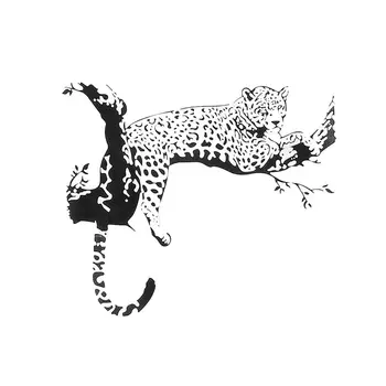 Velika Leopard Živali Umetnosti Izmenljivi Prostor Doma Stenske Nalepke, Nalepke Stensko Dekoracijo,črna,Velikost: 90 x 60 cm (končal size): 86 × 72c