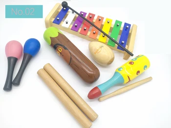 VELIKI popusti 6pc Nova glasbila igrače nastavite lesena tolkala za otroka predšolski otroci glasbe ritem zgodnje izobraževanje