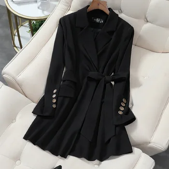 Velikost M-5XL ženske priložnostne barva ženske jopič visoke kakovosti 2020 nove jesensko žensk dolgo črno Žensko jakno obleko