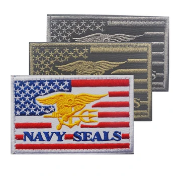 Vezene Obliž Navy Seals Taktično Zapiralo, ki ga Kavljem in Zanke Obliž ameriška MORNARICA Emblem Vojaške Obliži Vezenje Značko