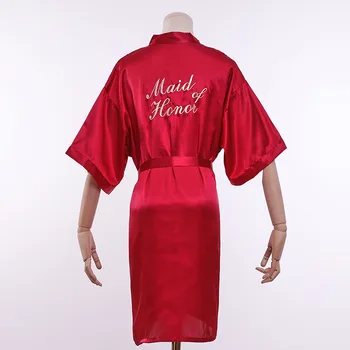 Vezenje devica čast Kitajskih Žensk Rajon Družico Kimono kopalni plašč Obleko Seksi Mini Spanja Nightshirt Sleepwear Poroka Obleke