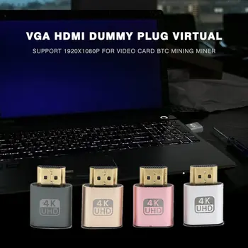 VGA HDMI Preizkusni Čep Navidezni Zaslon Emulator DDC Adapter Podpora Edid 1920x1080P Za Video Kartice BTC Rudarstvo Rudar