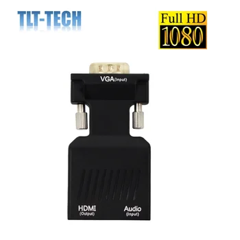 VGA v HDMI Pretvornik 1080 P VGA HDMI adapter z 1080P Video za Prenosni RAČUNALNIK za HDTV, Projektor z avdio kabel