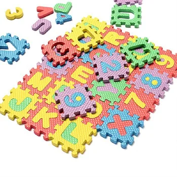VROČE 36 kos otroke mini EVA Pena Črke Abecede Številke Tla Mehka Otroška Mat 3D puzzle Otroci Izobraževalne igrače