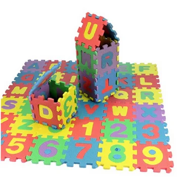 VROČE 36 kos otroke mini EVA Pena Črke Abecede Številke Tla Mehka Otroška Mat 3D puzzle Otroci Izobraževalne igrače