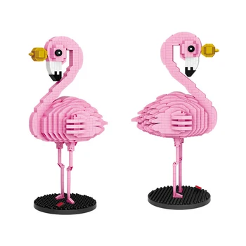 Vroče lepining ustvarjalci klasičnih Živali & Narave Flamingo ptic zbrati mini micro diamond gradniki model opeke igrače darilo