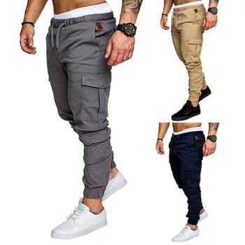 Vroče prodaja moške 6-barvni delovne obleke Multi Žep hlače za moške tkanine priložnostne hlače korzet hlače