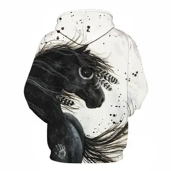 Vroče Prodaje Pisane Konj Natisne Majica Moški Ženske 3D Pulover za Moški Puloverji s kapuco Jeseni Dolgimi Rokavi Moški Suknjič