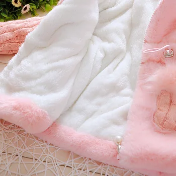Vroče Prodajo Nove Modne Dekliška oblačila Baby Plašči za Dekleta Cvet Jopiči Za Jesen Zimo Debele Otroci Oblačila Otrok Outwear