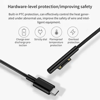 VROČE USB C PD Power Kabel za Polnjenje Hitro Polnjenje Kabel Adapter za Polnilnik Za Tip C na Površini Microsoft Surface Pro6 Pro5 Pro4 Pro 3