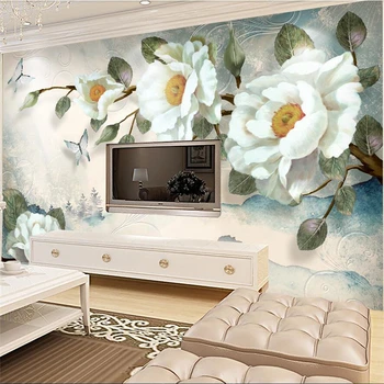 Wellyu Sodobno minimalistično ročno poslikano oljna slika, Peony cvetje Evropskem slogu zidu po meri, velika zidana ozadje zidana