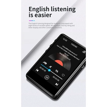 X62 Polno Sn MP3 Predvajalnik, Bluetooth 5.0 Hi-fi Predvajalnik Glasbe Študent Ultra Tanek Loseless o Predvajalnik, USB 2.0 8G Črna