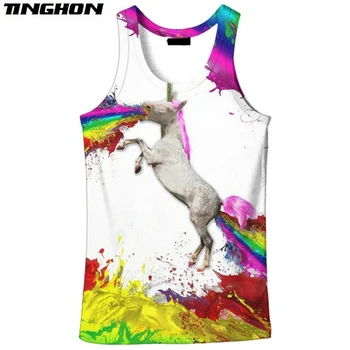 XS-7XL Poletje Modni Moški Ženske T Shirt Rainbow Unicorn Živali, 3D Tiskanja Priložnostne Hooded Suknjič Puloverji Jopice