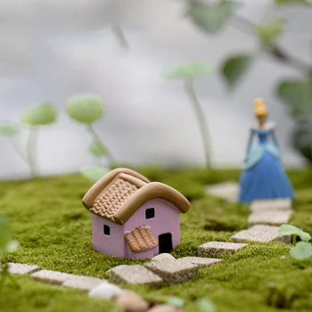 XUNSFY Starinsko Mini Hiša Retro Izgradnjo Mikro Pravljice Vrt Pot Figurice Miniature/Terarija Vintage Doma Dekor Okraski DIY