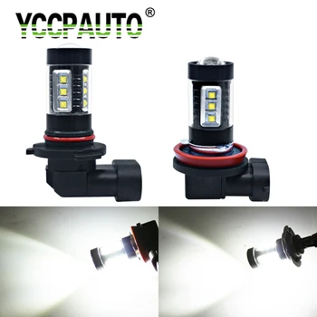 YCCPAUTO 1Pcs 9005/HB3 9006/HB4 H8 H11 LED Luči za Meglo Beli 80W XBD LED Žarnice Za Avto za Vožnjo Luči za Meglo DRL 1200Lm 12V