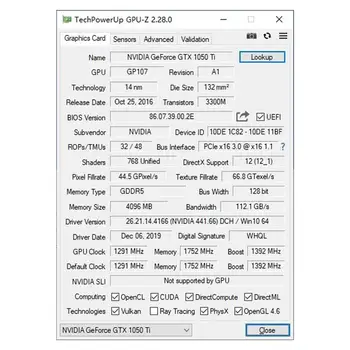 Yeston GTX1050Ti-4G D5 GF Grafične Kartice 1291/1392MHz 7000MHz 4G/128bit/GDDR5 DVI-D+HDMI+DP Igra Grafične Kartice