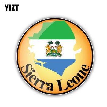 YJZT 12 CM,*12CM Avto Dodatki Sierra Leone Smešno Avto Nalepke Zastave Zemljevid Nalepko 6-1329