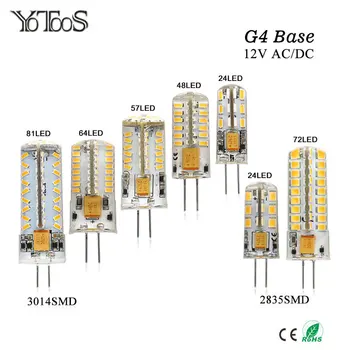 YOTOOS G4 LED Svetilka 12V AC/DC scenografija 1.5 w 2w 3w, 4w 360 kot Snopa Žarnica g4-Led Lučka za Zamenjavo Lestenec Kristalno halogenska Luč