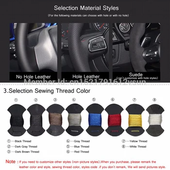 Za Benz C200 2013 Visoko Kakovostnih Ročno sešijejo Anti-Slip Črno Usnje Črna Antilop Belo Nit DIY Volan Pokrov