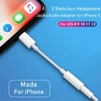 Za iPhone 7 6 8 11 X 12 12por max Slušalke AUX Adaptador Ženski Moški Adapter za Polnilnik priključek za Slušalke Napajalnik Za Strele Z 3,5 mm