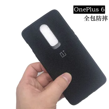Za OnePlus 6 Primeru, Motnega, Ščit Peščenjak Plastičnih Najlon Karbon Hrbtni Pokrovček Primeru za OnePlus 6 5T En Plus 5 3 A3000 Zaščitnik