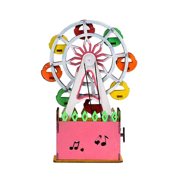 Zanimiv Znanstveni Eksperiment Tehnologije Majhnega obsega Proizvodnje Ročno Materiala Ferris Wheel Glasbe Model