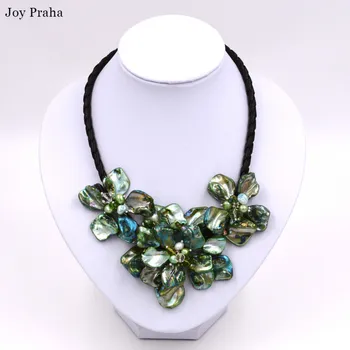Zeleno naravno lupini pearl ženske ogrlica / Ročno tkane kratka ogrlica / trgovina dropshipping