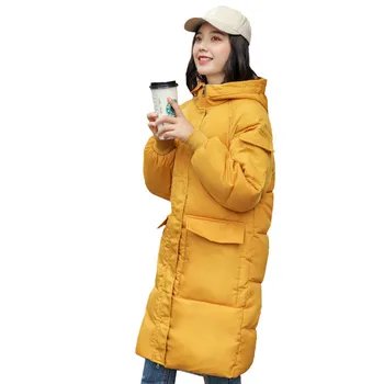 Zimska jakna ženske rumena M-3XL plus velikost svoboden hooded parkas 2020 jeseni nov modni debele toplino bombaža, plašči feminina CX1229