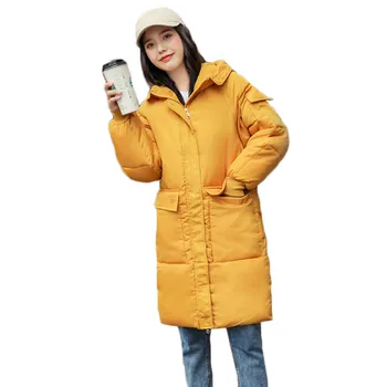 Zimska jakna ženske rumena M-3XL plus velikost svoboden hooded parkas 2020 jeseni nov modni debele toplino bombaža, plašči feminina CX1229
