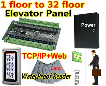 Zunanja Vremensko Spletni Dvigalo kit Pin-kodo nadzor dvigalo 1~ 32 tla TCP/IP+Web access controller panel board+napajanje