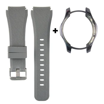 Šport Silikonski Trak z TPU Mehko Watch Primeru za Samsung Prestavi S3 Watch Band 22 mm Zamenjava Watchband in Zaščitnik Primeru Zajema
