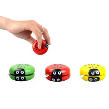 Štiri barve Yo Yo igrače za childrenladybird Yo Yo žogo Modra zelena rdeča rumena Ladybug YOYO ustvarjalne igrače, lesene