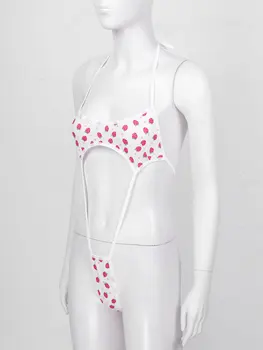 Ženska Seksi Dame Jagode Teddies Eksotičnih Bodysuit Čipke-up Bodysuit Bikini spodnje Perilo, spodnje Perilo Sleepwear Bodycon More