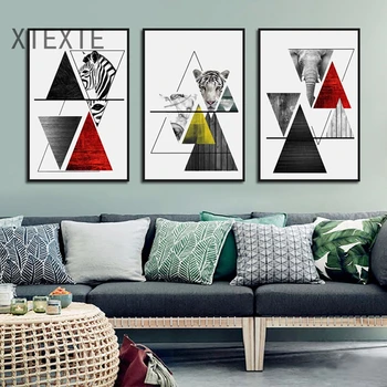 Živali Fotografija Platna Slike Krogih Trikotnik Geometrijskih Številke Tiskanje Plakatov Sodobno Dekoracijo Doma za dnevno Sobo